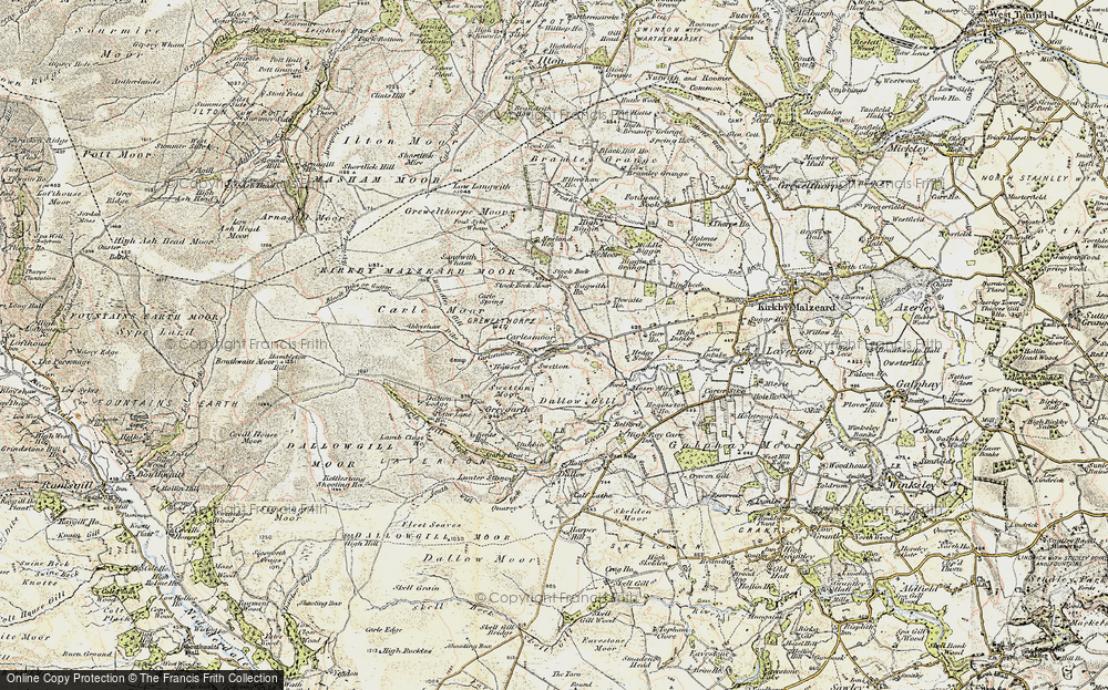 Old Map of Historic Map covering Wreaks Beck in 1903-1904