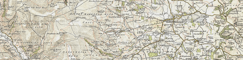 Old map of Wreaks Beck in 1903-1904