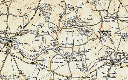 Old map of Swinbrook in 1898-1899