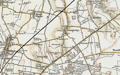 Old map of Swinderby in 1902-1903