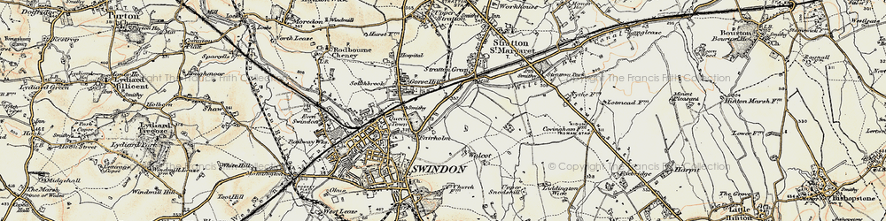 Old map of Swindon in 1897-1899