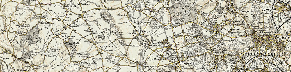 Old map of Swindon in 1902