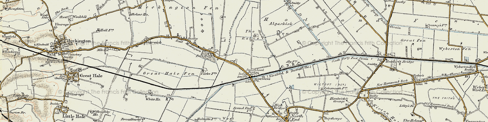 Old map of Swineshead Bridge in 1902-1903
