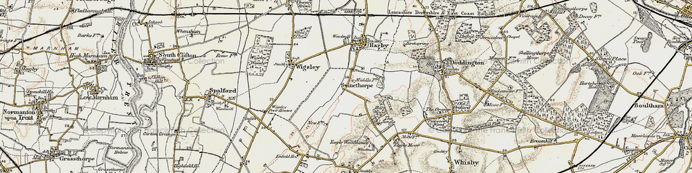 Old map of Swinethorpe in 1902-1903