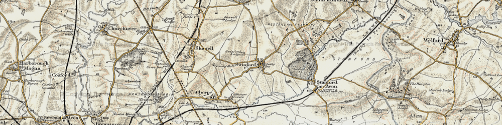 Old map of Swinford in 1901-1902