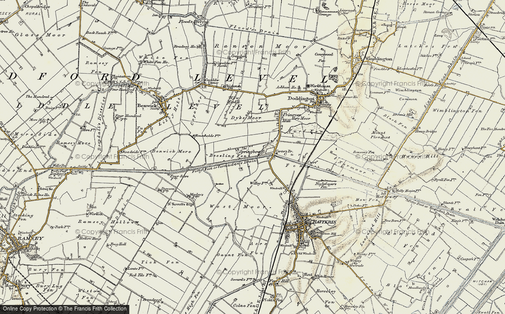 Old Map of Historic Map covering Beezling Fen in 1901