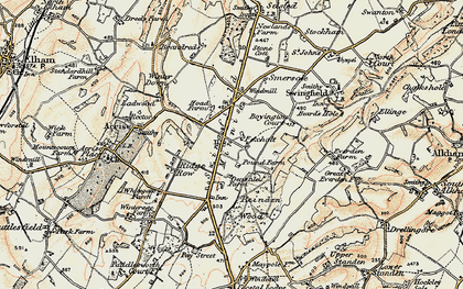 Old map of Swingfield Minnis in 1898-1899