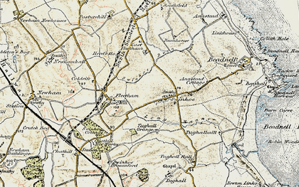 Old map of Swinhoe in 1901-1903