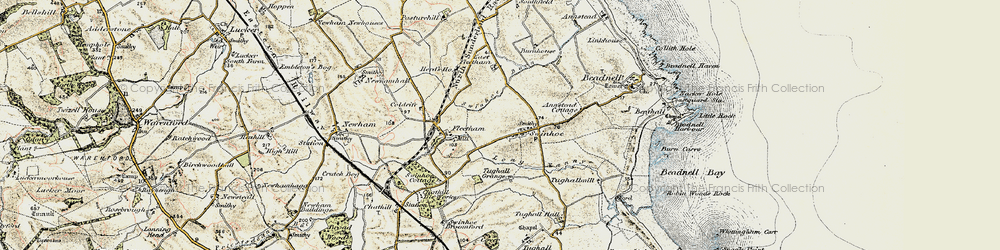 Old map of Swinhoe in 1901-1903
