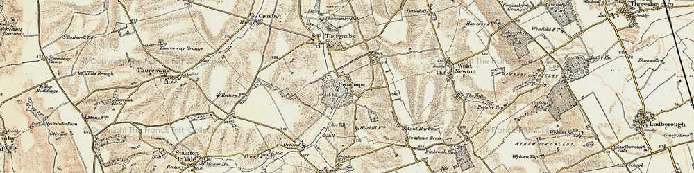 Old map of Swinhope in 1903-1908