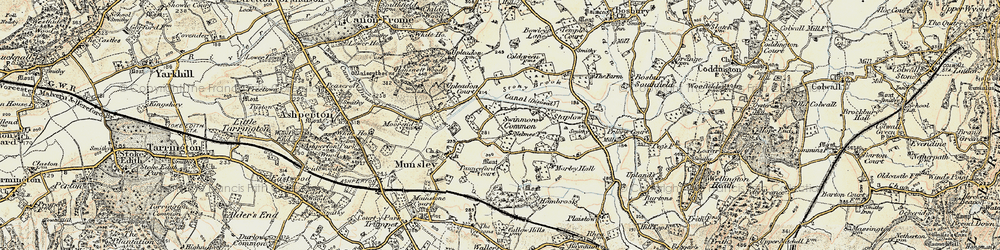 Old map of Swinmore Common in 1899-1901
