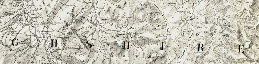 Old map of Bloodylaws Hill in 1901-1904