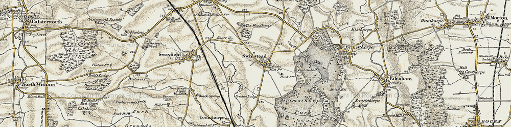 Old map of Swinstead in 1901-1903