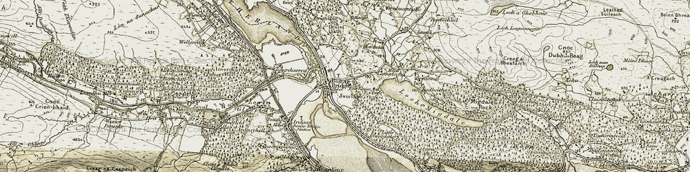 Old map of Swordale in 1911-1912