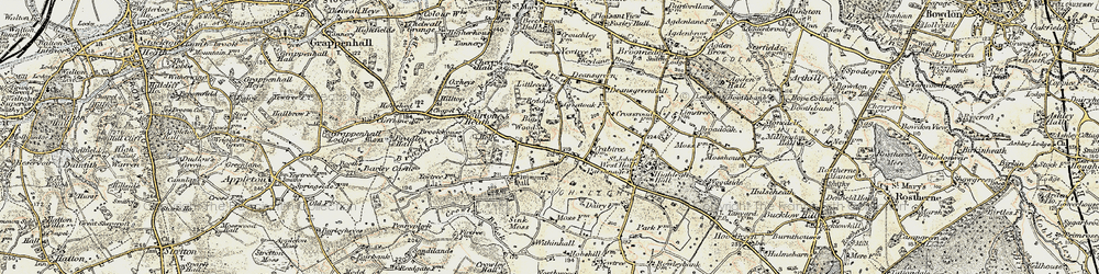 Old map of Sworton Heath in 1902-1903