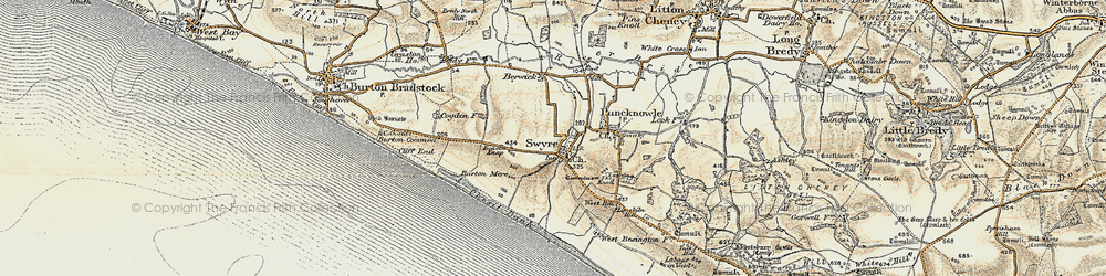 Old map of Berwick in 1899