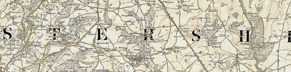 Old map of Syde in 1898-1899