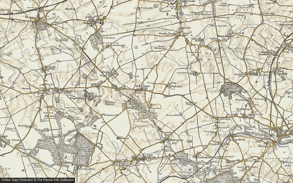 Old Map of Historic Map covering Wicken Green Village in 1901-1902