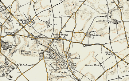 Old map of Wicken Green Village in 1901-1902