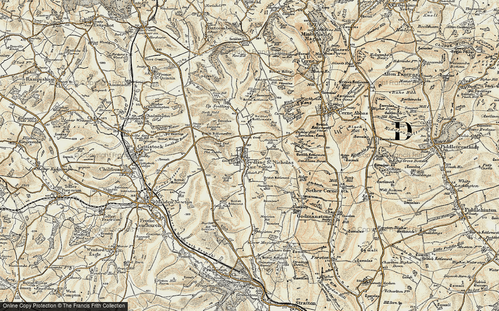 Old Map of Sydling St Nicholas, 1899 in 1899