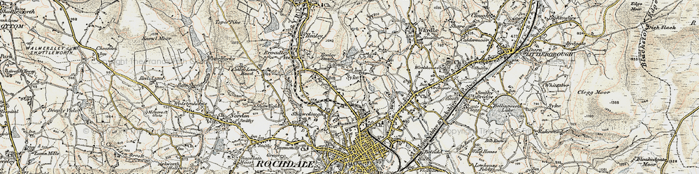 Old map of Syke in 1903