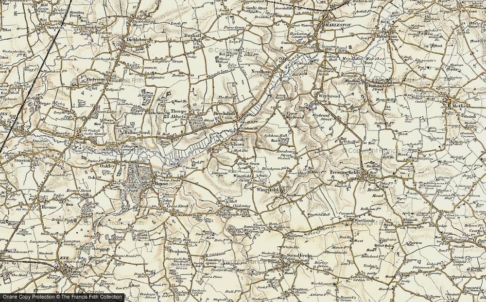 Old Map of Syleham, 1901-1902 in 1901-1902