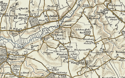 Old map of Syleham in 1901-1902
