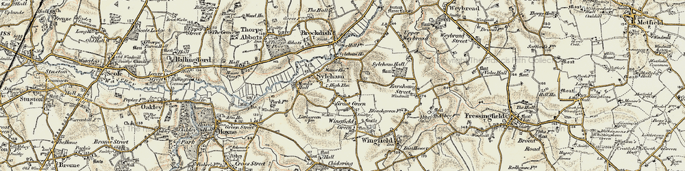 Old map of Syleham in 1901-1902