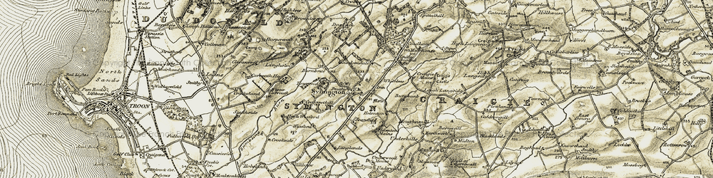 Old map of Symington in 1905-1906
