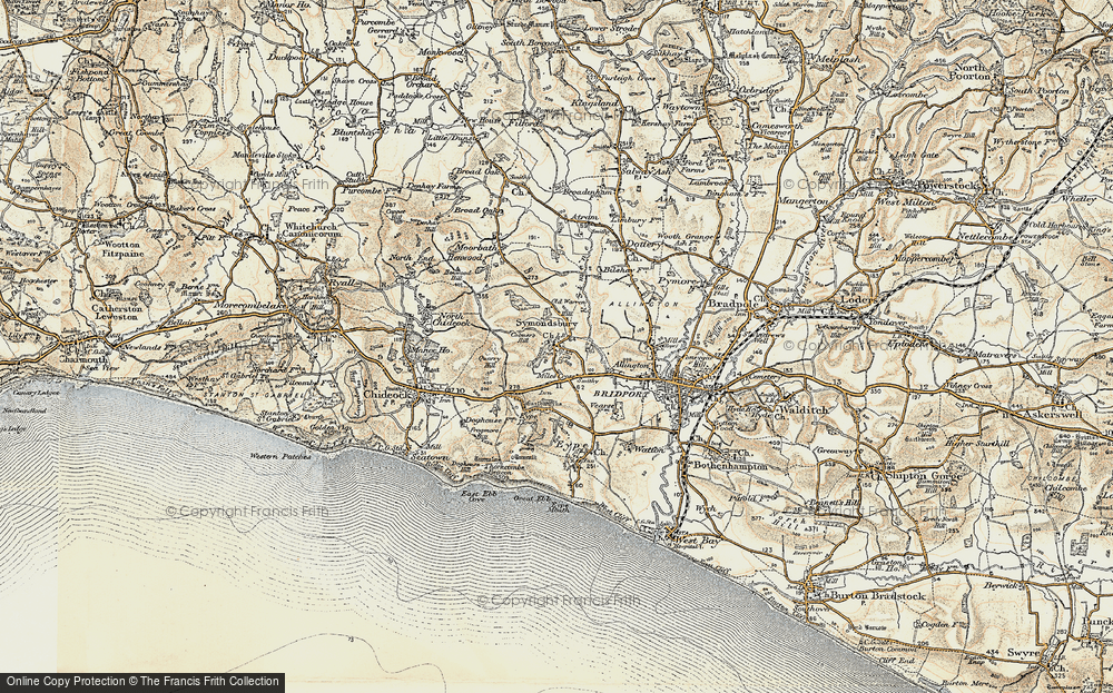 Old Map of Symondsbury, 1899 in 1899