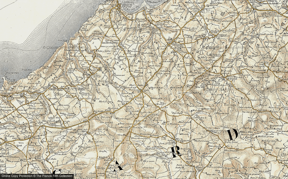 Old Map of Historic Map covering Bannau Duon in 1901-1903
