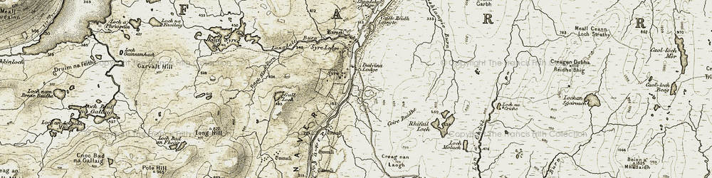 Old map of Back Slack Burn in 1910-1912