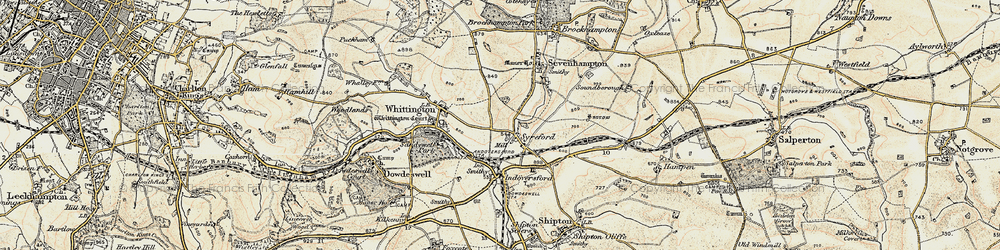 Old map of Syreford in 1898-1900