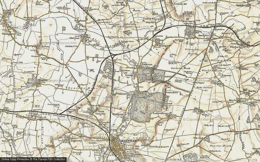Old Map of Historic Map covering Bridgewater Ho in 1902-1903