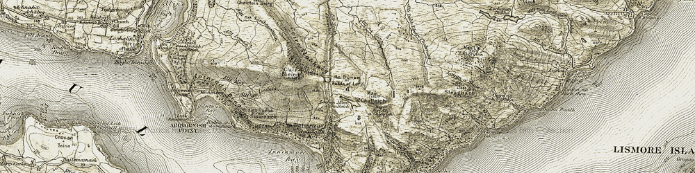 Old map of Airigh a'Chleirich in 1906-1908