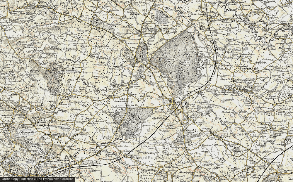 Old Map of Historic Map covering Knutsford Service Area in 1902-1903