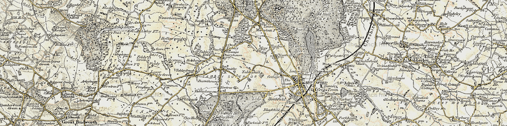 Old map of Tabley Hill in 1902-1903