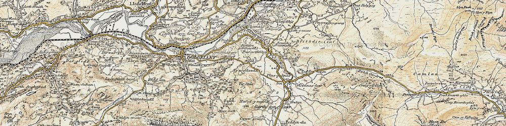Old map of Afon Clywedog in 1902-1903