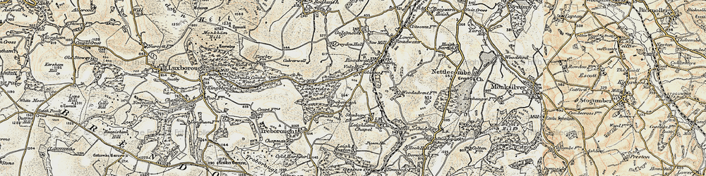 Old map of Langridge Wood in 1898-1900