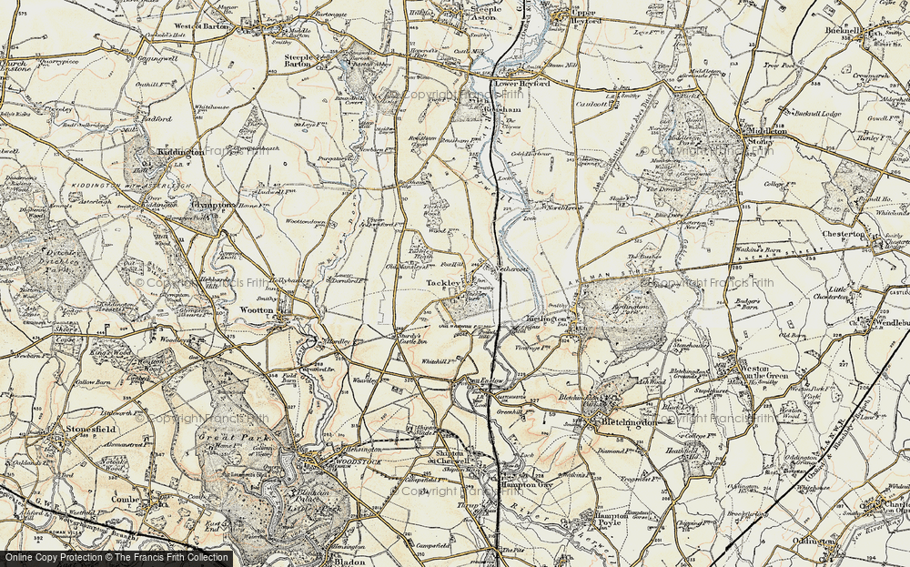 Old Map of Tackley, 1898-1899 in 1898-1899