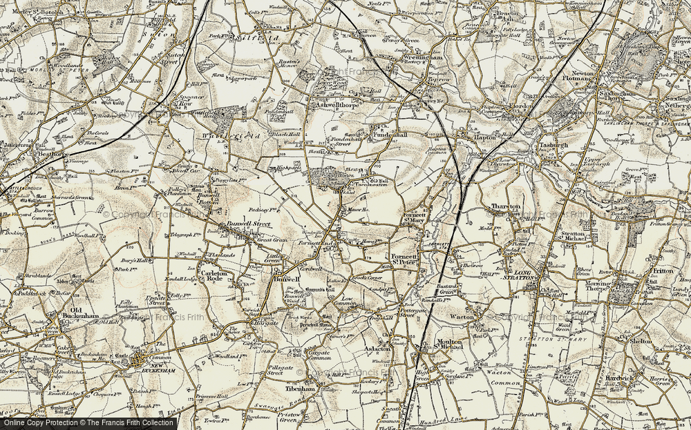 Old Map of Tacolneston, 1901-1902 in 1901-1902