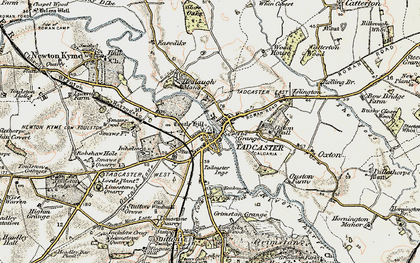 Old map of Tadcaster in 1903-1904
