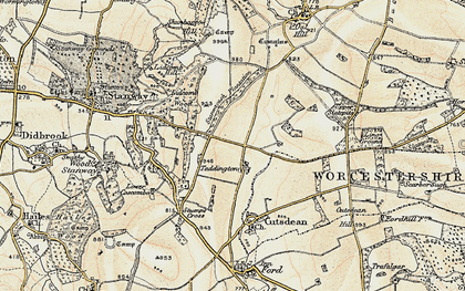 Old map of Taddington in 1899-1900