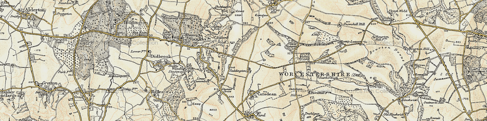 Old map of Taddington in 1899-1900