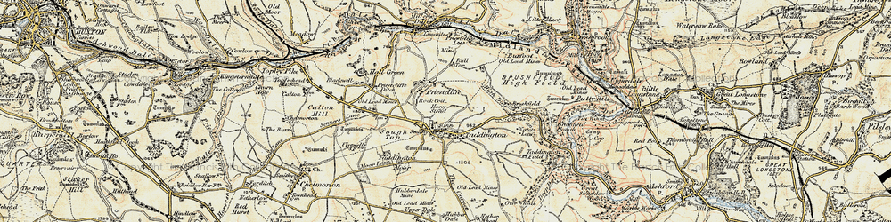 Old map of Taddington in 1902-1903