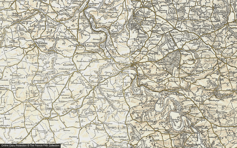 Old Map of Taddiport, 1900 in 1900
