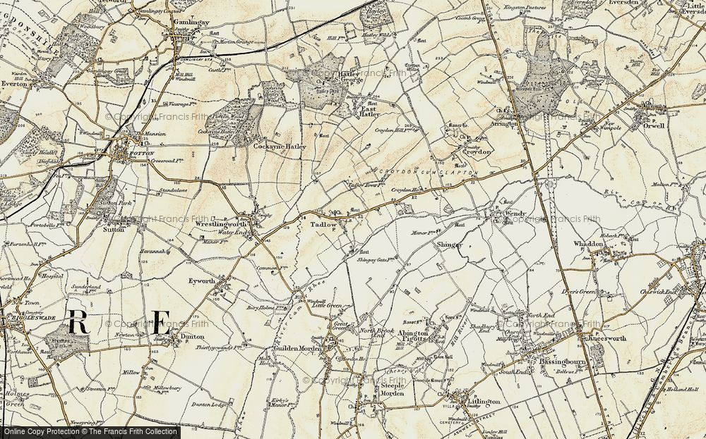 Old Map of Tadlow, 1898-1901 in 1898-1901