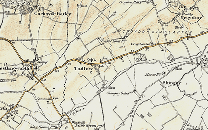 Old map of Tadlow in 1898-1901