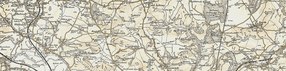 Old map of Tadwick in 1899