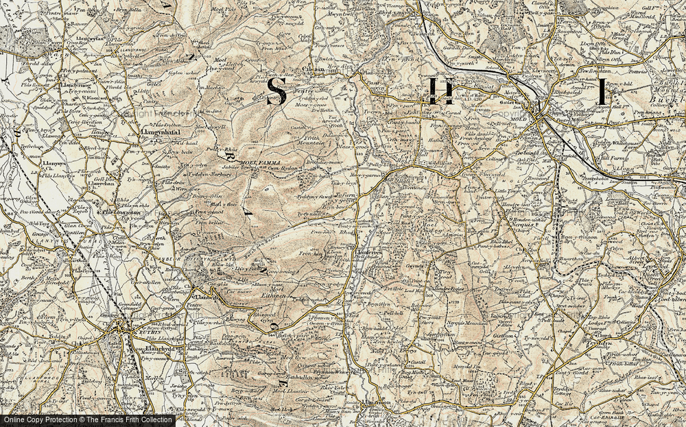 Old Map of Historic Map covering Bryn Eithen in 1902-1903